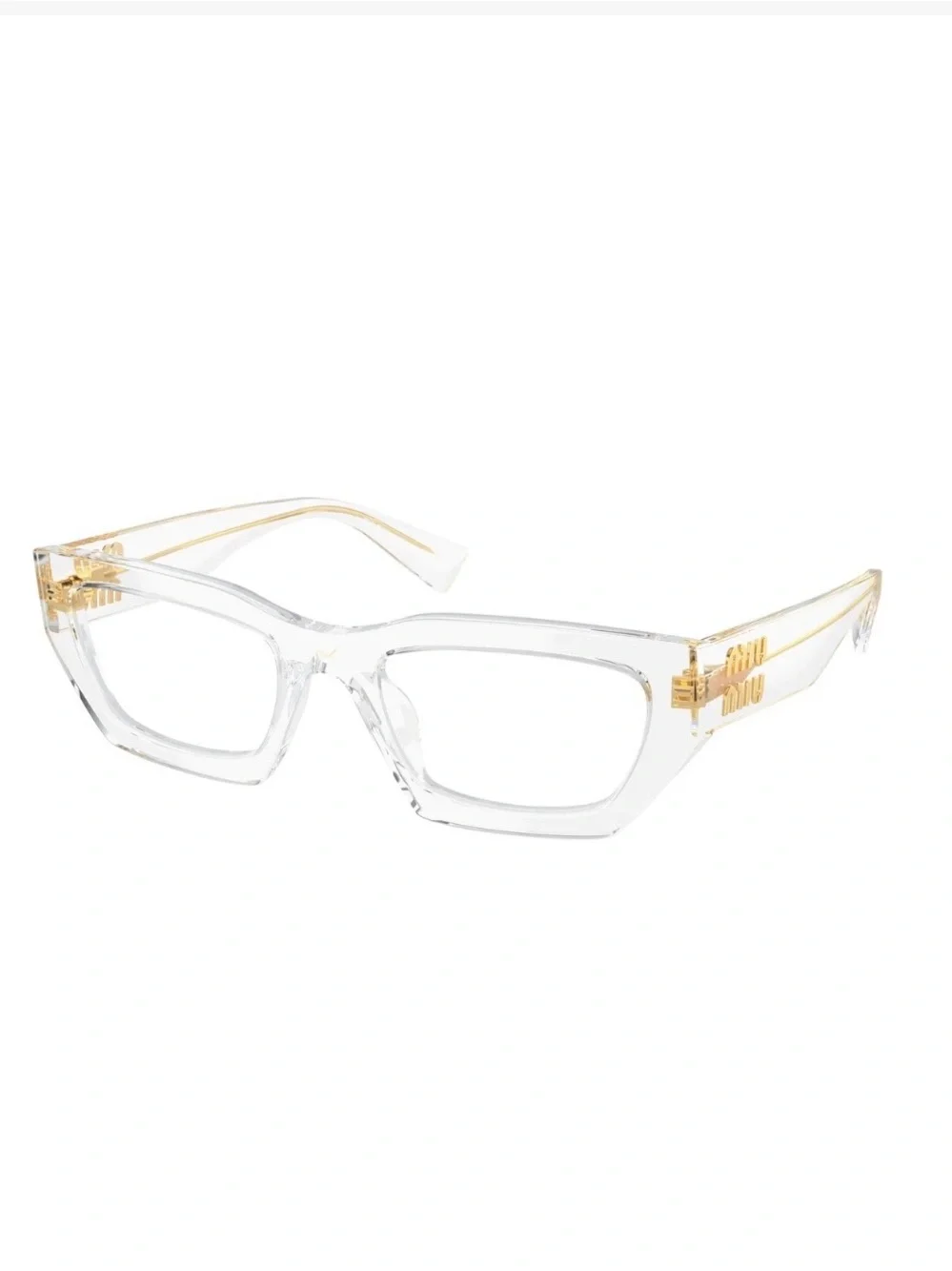 Miu Miu Clear Frame Sunglasses with Pink Velvet Case
